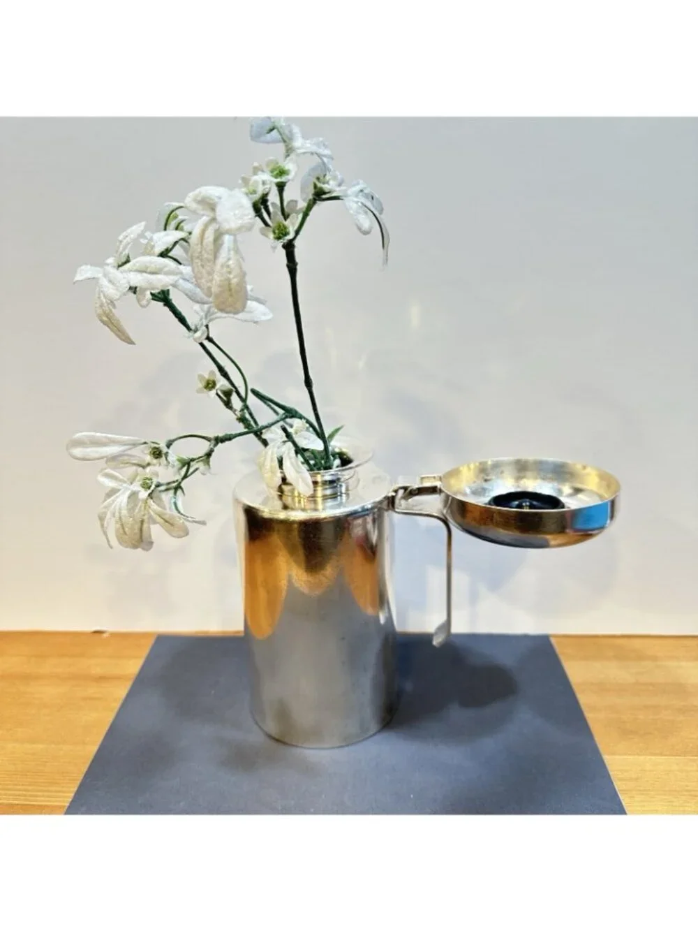 Vintage Sambonet Italy Stainless Steel Vase Minimalist MCM Decor Vessel